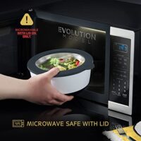 Evolution microwave bowl set – stainless steel and tempered glass - Image 4