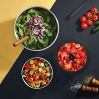 Evolution microwave bowl set – stainless steel and tempered glass - Image 5