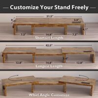 Wooden desktop stand for laptop and dual display - Image 4