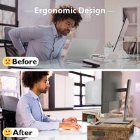 Wooden desktop stand for laptop and dual display - Image 5