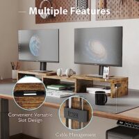 Wooden desktop stand for laptop and dual display - Image 6