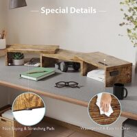 Wooden desktop stand for laptop and dual display - Image 7