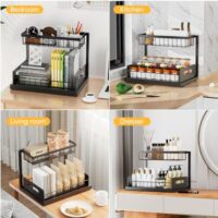 Pack of 2 removable organizers for storage under the sink - Image 5