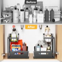 Pack of 2 removable organizers for storage under the sink - Image 6