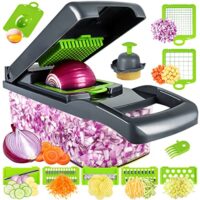 Multipurpose 13-in-1 vegetable chopper with 8 blades and storage container - Image 2