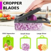Multipurpose 13-in-1 vegetable chopper with 8 blades and storage container - Image 4