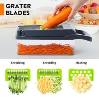 Multipurpose 13-in-1 vegetable chopper with 8 blades and storage container - Image 5