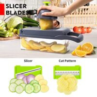 Multipurpose 13-in-1 vegetable chopper with 8 blades and storage container - Image 6