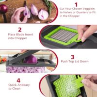 Multipurpose 13-in-1 vegetable chopper with 8 blades and storage container - Image 7