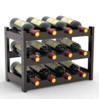 Purbambo Bamboo Wine Shelf – Storage shelf for 12 bottles, 3 floors - Image 2