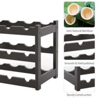 Purbambo Bamboo Wine Shelf – Storage shelf for 12 bottles, 3 floors - Image 7