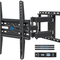 תושבת קיר לטלוויזיה Dream TV לתלייה על טלוויזיה בגודל 32-65 אינץ’, תושבת טלוויזיה עם סיבוב והטיה, סוגר טלוויזיה בתנועה מלאה עם זרועות כפולות מפרקות, מתאים לחתיכים 40.6 ס”מ, Max VESA 400X400 מ”מ, 44.9 - Image 2