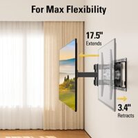 תושבת קיר לטלוויזיה Dream TV לתלייה על טלוויזיה בגודל 32-65 אינץ’, תושבת טלוויזיה עם סיבוב והטיה, סוגר טלוויזיה בתנועה מלאה עם זרועות כפולות מפרקות, מתאים לחתיכים 40.6 ס”מ, Max VESA 400X400 מ”מ, 44.9 - Image 3