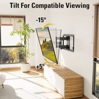 תושבת קיר לטלוויזיה Dream TV לתלייה על טלוויזיה בגודל 32-65 אינץ’, תושבת טלוויזיה עם סיבוב והטיה, סוגר טלוויזיה בתנועה מלאה עם זרועות כפולות מפרקות, מתאים לחתיכים 40.6 ס”מ, Max VESA 400X400 מ”מ, 44.9 - Image 4