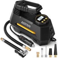 משאבת אוויר ניידת AstroAI עם מד לחץ דיגיטלי ותאורת חירום LED - Image 2